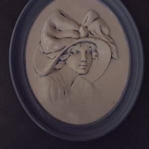 Elegant Blue and Cream Ceramic Wall Art